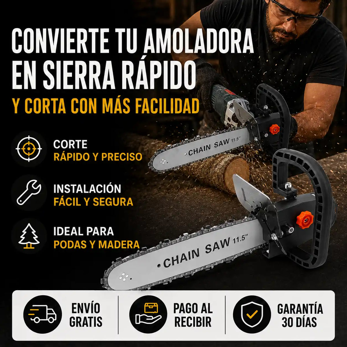 Adaptador Pulidora a Motosierra
